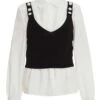 Black Two In One Knitted Vest Shirt -Chic Summer Shop 00100037046 ZM