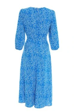 Blue Smudge Animal Print Midi Dress -Chic Summer Shop 00100037103 ZB
