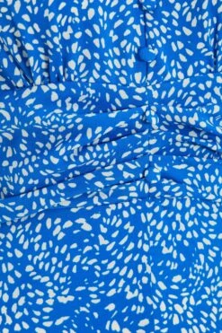 Blue Smudge Animal Print Midi Dress -Chic Summer Shop 00100037103 ZS