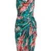 Petite Multicoloured Brush Stroke Midi Dress -Chic Summer Shop 00100037109 ZM