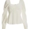 Cream Satin Ruched Top 1 Cream Satin Ruched Top -Chic Summer Shop 00100037133 ZM
