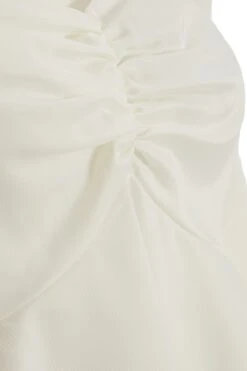 Cream Satin Ruched Top -Chic Summer Shop 00100037133 ZS
