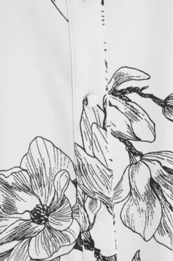 Cream Floral Long Sleeved Shirt -Chic Summer Shop 00100037179 ZS