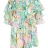 Multicoloured Chiffon Tropical Frill Playsuit