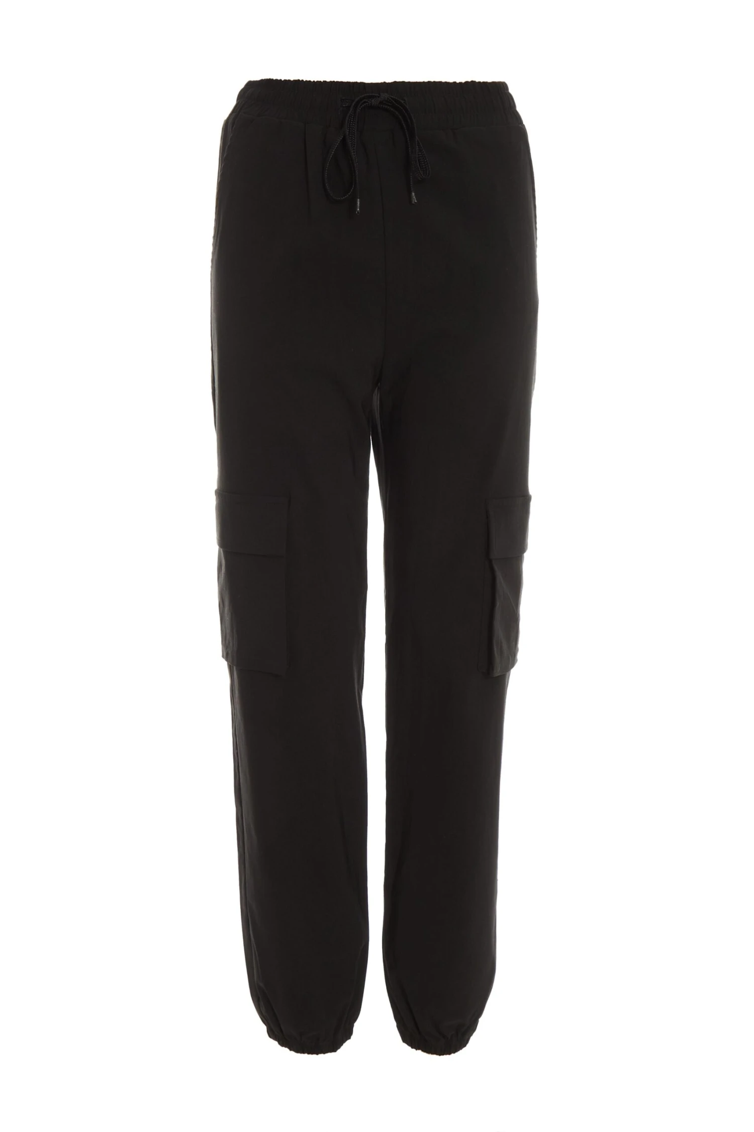 Black Tie Waist Cargo Trousers 3 Black Tie Waist Cargo Trousers