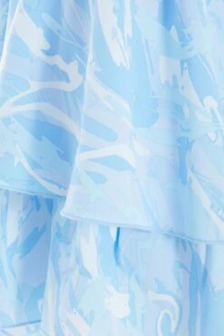 Blue Brush Stroke Tie Back Playsuit -Chic Summer Shop 00100037203 ZS