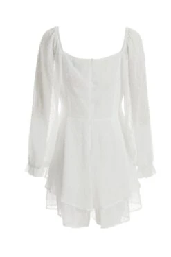Cream Chiffon Tie Front Playsuit 11 Cream Chiffon Tie Front Playsuit -Chic Summer Shop 00100037208 ZB