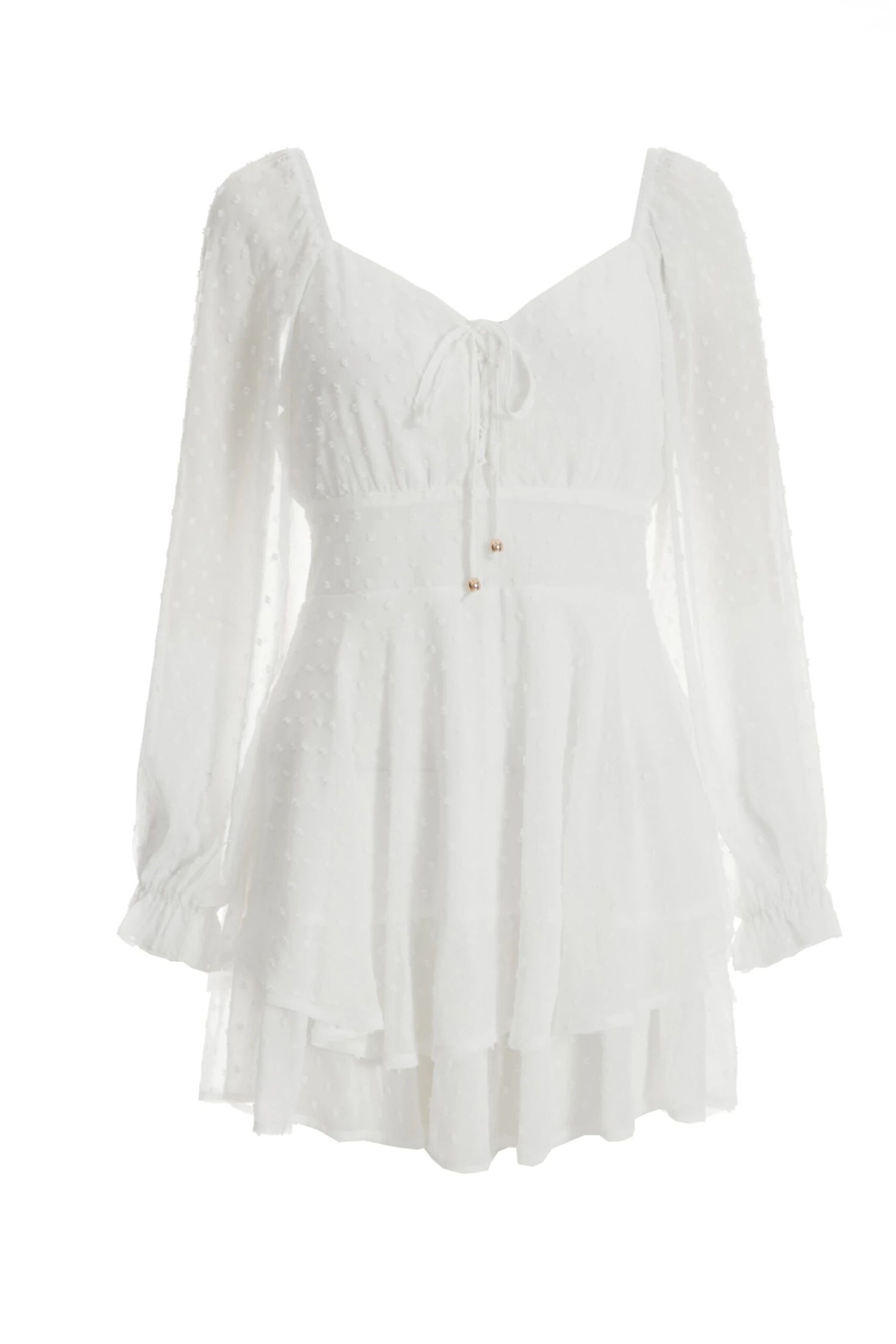 Cream Chiffon Tie Front Playsuit 2 Cream Chiffon Tie Front Playsuit