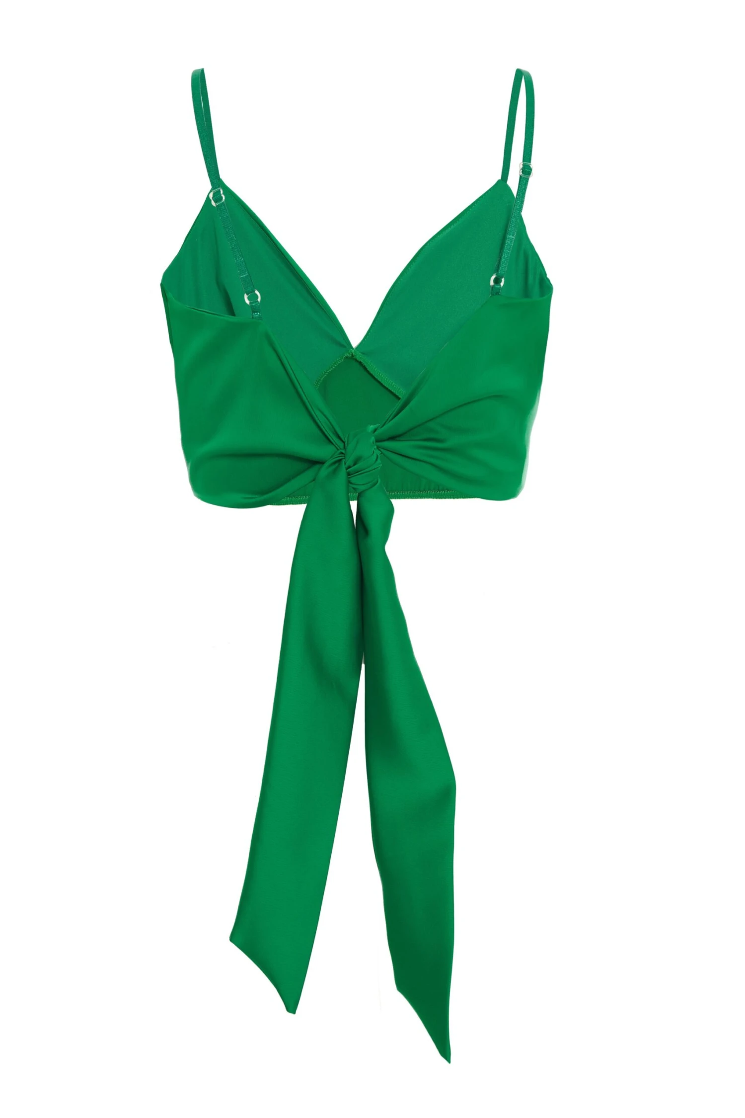 Green Satin Tie Back Crop Top 7 Green Satin Tie Back Crop Top - Image 5