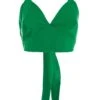 Green Satin Tie Back Crop Top -Chic Summer Shop 00100037213 ZM