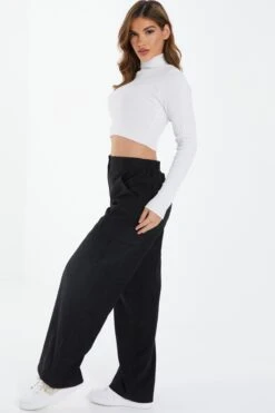 Black Cargo Palazzo Trousers -Chic Summer Shop 00100037220 XS