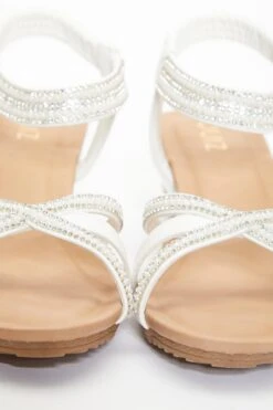 White Cross Front Comfort Wedges 12 White Cross Front Comfort Wedges -Chic Summer Shop 00100037232 ZB