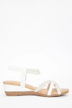 White Cross Front Comfort Wedges 13 White Cross Front Comfort Wedges -Chic Summer Shop 00100037232 ZS