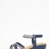 Navy Cross Front Comfort Wedges -Chic Summer Shop 00100037236 ZM