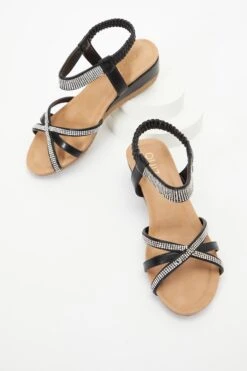 Black Cross Front Comfort Wedges -Chic Summer Shop 00100037243 XS