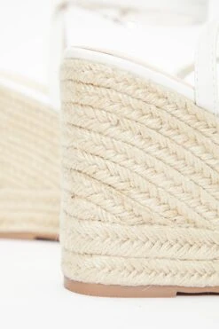 White Cross Strap Wedges -Chic Summer Shop 00100037258 ZB