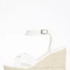 White Cross Strap Wedges -Chic Summer Shop 00100037258 ZM