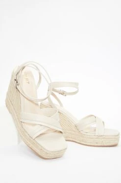 Nude Cross Strap Wedges -Chic Summer Shop 00100037261 XS