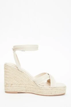 Nude Cross Strap Wedges -Chic Summer Shop 00100037261 ZS