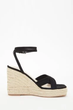 Black Cross Strap Wedges -Chic Summer Shop 00100037265 ZS