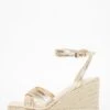 Gold Cross Strap Wedges -Chic Summer Shop 00100037272 ZM