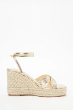 Gold Cross Strap Wedges 13 Gold Cross Strap Wedges -Chic Summer Shop 00100037272 ZS