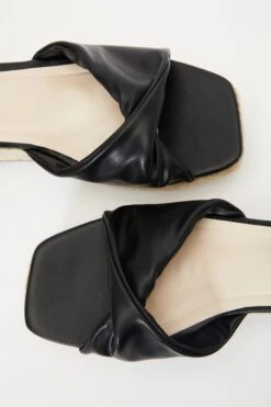 Black Twist Front Wedges -Chic Summer Shop 00100037274 ZB