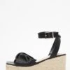 Black Twist Front Wedges -Chic Summer Shop 00100037274 ZM