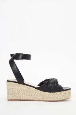 Black Twist Front Wedges -Chic Summer Shop 00100037274 ZS