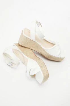 White Twist Front Wedges -Chic Summer Shop 00100037275 XS