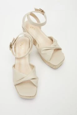 Nude Twist Front Wedges -Chic Summer Shop 00100037276 XS