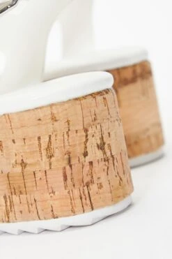 White Faux Leather Sporty Wedges -Chic Summer Shop 00100037278 ZB