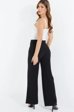 Black Button Palazzo Trousers -Chic Summer Shop 00100037329 XB