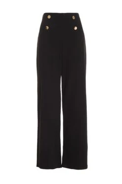 Black Button Palazzo Trousers