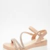 Pink Faux Leather Diamante Wedges -Chic Summer Shop 00100037332 ZM