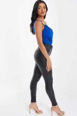 Royal Blue Gold Chain Bodysuit -Chic Summer Shop 00100037340 XS