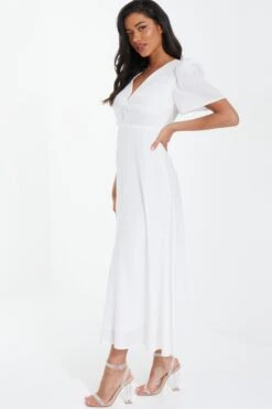 Cream Puff Sleeve Midi Dress 11 Cream Puff Sleeve Midi Dress -Chic Summer Shop 00100037361 XS