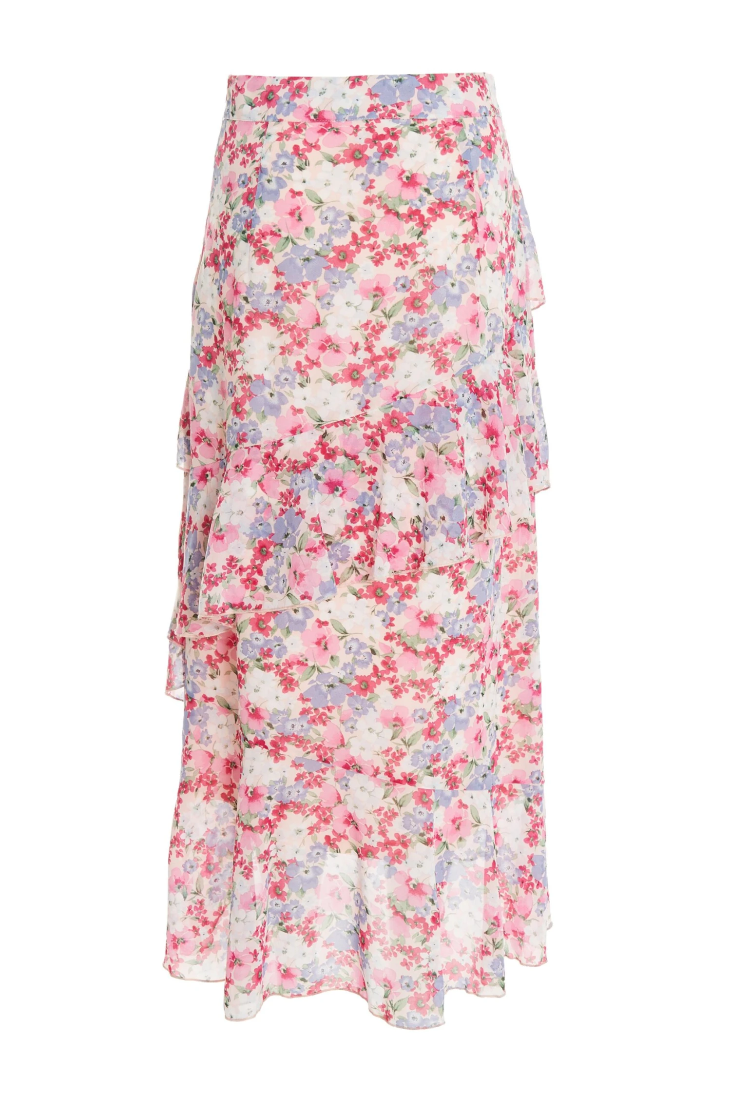Multicoloured Chiffon Floral Frill Midi Skirt 7 Multicoloured Chiffon Floral Frill Midi Skirt - Image 5