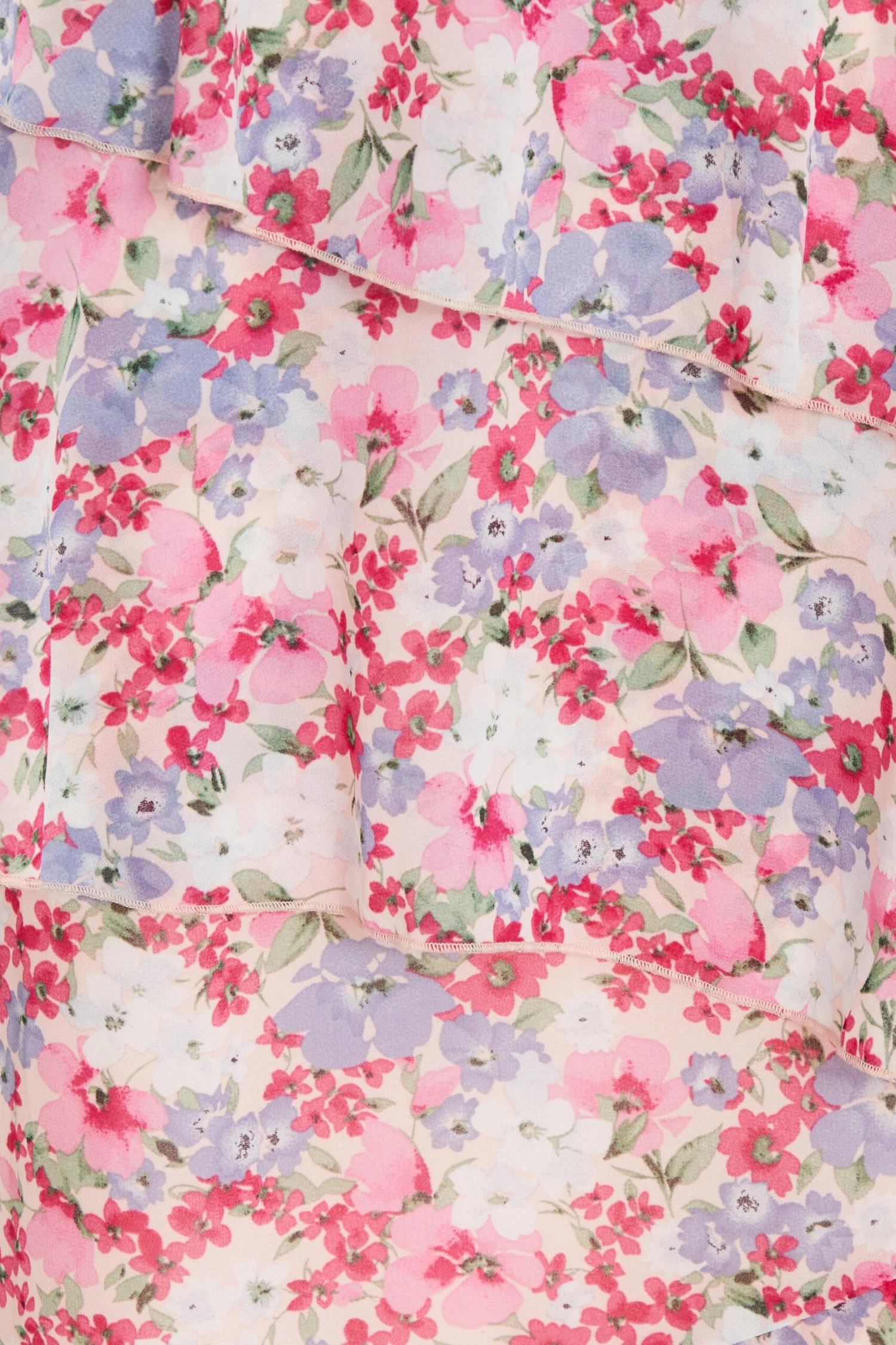 Multicoloured Chiffon Floral Frill Midi Skirt 8 Multicoloured Chiffon Floral Frill Midi Skirt - Image 6