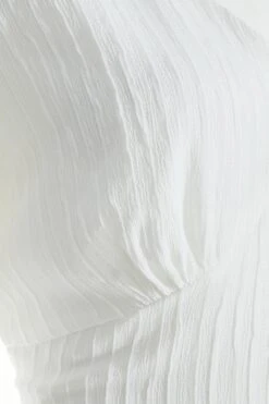 White Textured Tie Back Crop Top 13 White Textured Tie Back Crop Top -Chic Summer Shop 00100037371 ZS