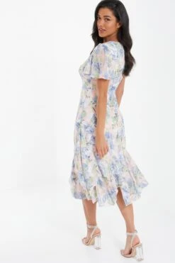Pink Floral Midi Dress 10 Pink Floral Midi Dress -Chic Summer Shop 00100037373 XB