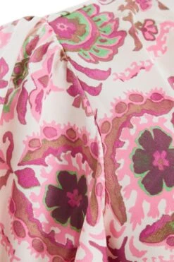 Pink Paisley Print Tie Front Crop Top -Chic Summer Shop 00100037375 ZS