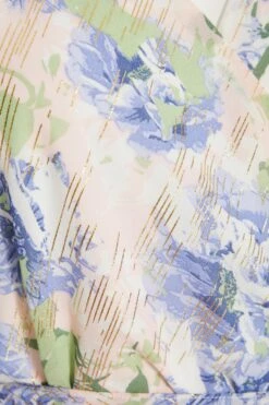 Pink Floral Chiffon Peplum Top -Chic Summer Shop 00100037382 ZS