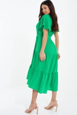 Jade Green Dip Hem Midi Dress -Chic Summer Shop 00100037388 XB
