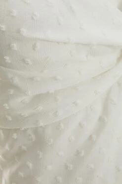 White Chiffon Dobby Crop Top -Chic Summer Shop 00100037391 ZS