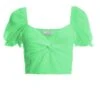 Green Chiffon Dobby Crop Top -Chic Summer Shop 00100037394 ZM