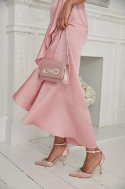 Pale Pink Diamante Bow Court Heels 11 Pale Pink Diamante Bow Court Heels -Chic Summer Shop 00100037406 XS