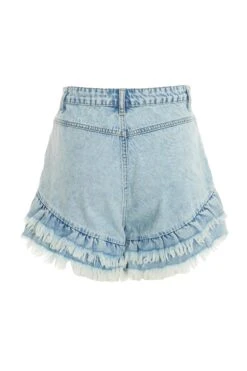 Light Blue Denim Frill Shorts 12 Light Blue Denim Frill Shorts -Chic Summer Shop 00100037430 ZB