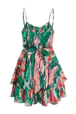 Green Satin Marble Print Playsuit 12 Green Satin Marble Print Playsuit -Chic Summer Shop 00100037434 ZB