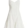 Cream Embroidered Tie Back Mini Dress
